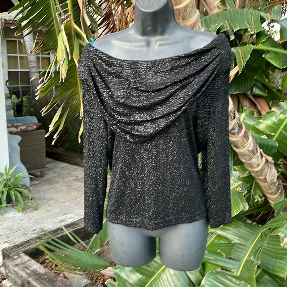 MSK sequin sparkle, Cowl neck off the shoulder top
